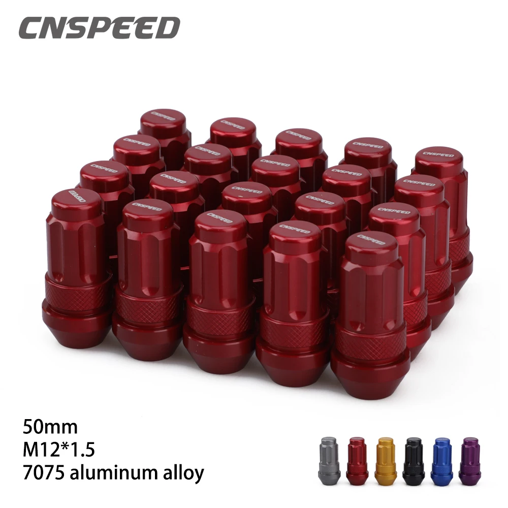 

20pcs/Set Racing Aluminium Alloy Anti Theft Wheel Lug Nuts m12x1.5 m12x1.25 Length 50mm Wheel Lug Nuts Screw