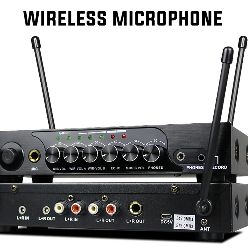 Портативный UHF Bluetooth беспроводной микрофон M6 с регулируемым басом реверберации