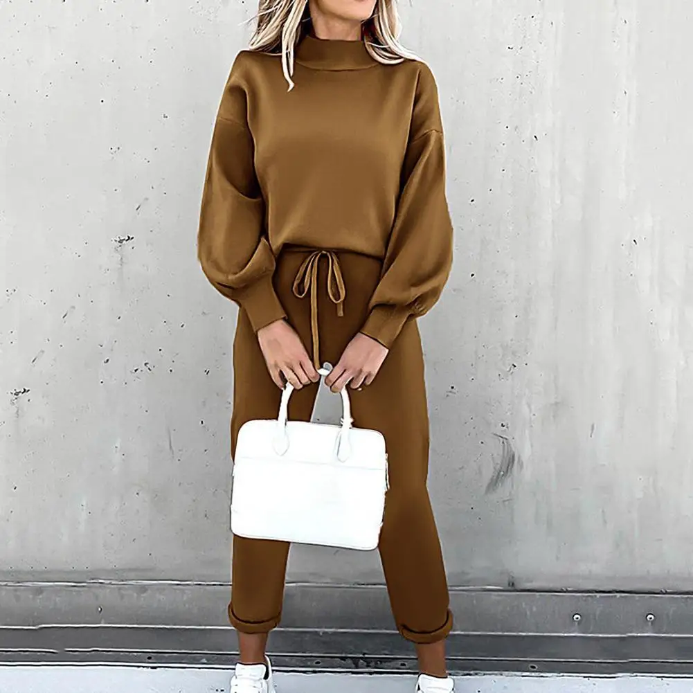 

Autumn Winter Women Plush Warm Tracksuit Outfit Long Sleeve Blouse Top Pants