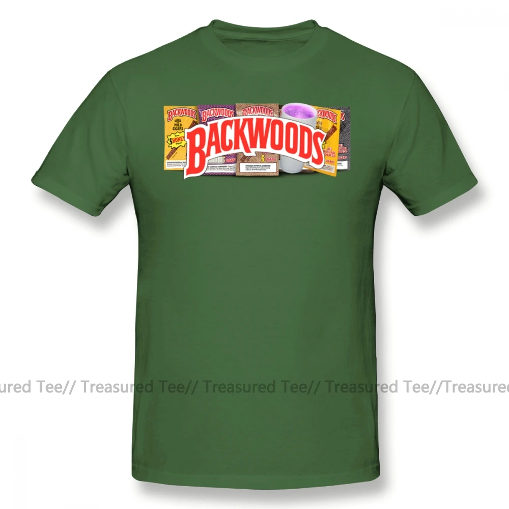 Backwoods футболка BACKWOODS винтажная рубашка хип-хоп Футболка мужская забавная футболка пляжная 100 процентная хлопчатобумажная футболка с рисунком - Цвет: Army Green