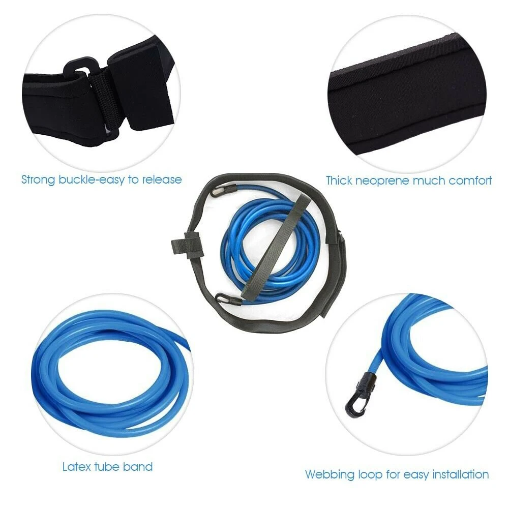 

Safety Adjustable Tether Leash Elastic Rope Resistance Bungee Outdoor Gear Swim Training Belt Set Exerciser Amateur With Harness