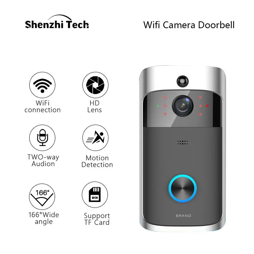 WIFI Camera Doorbell 2 batteries Smart IP Motion Detection Night Vision Two-way Audio Home Security D001 | Безопасность и защита