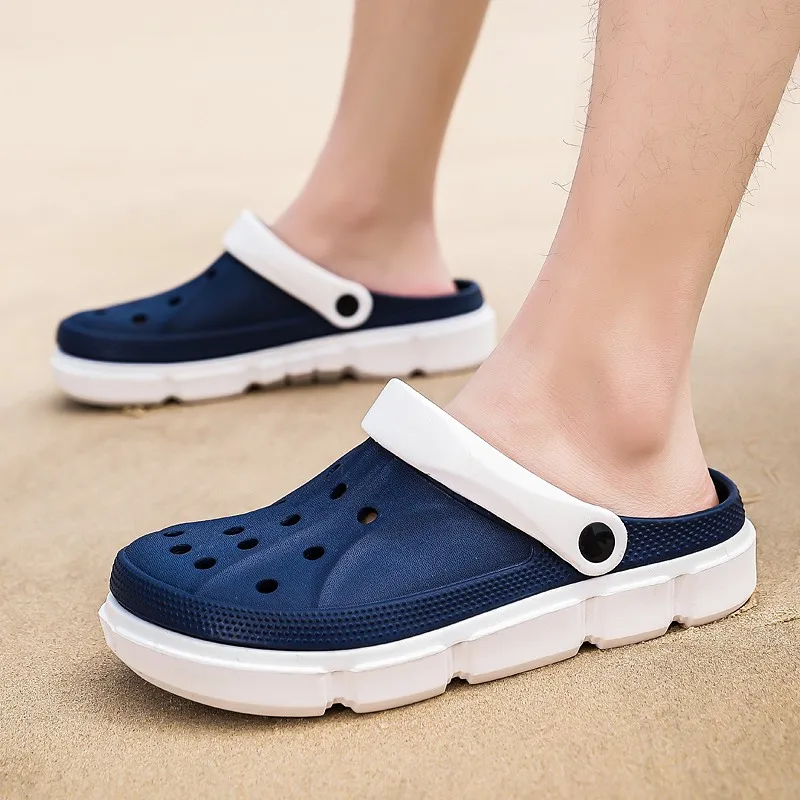 

Summer Men Slippers Waterproof Outdoor Clogs Sandals Quick Dry Beach Slippers Flip Flops Male Indoor Home Slides Bathroom Shoes