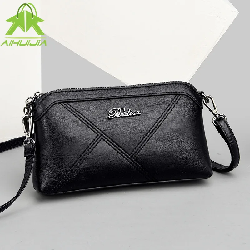 

Fashion Designer Simple Women's Handbag High Quality PU Leather Small Messenger Bag Solid Color Shoulder Crossbody Bags Clutch