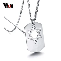vnox star david pendant necklace stainless steel long chain male men jewelry