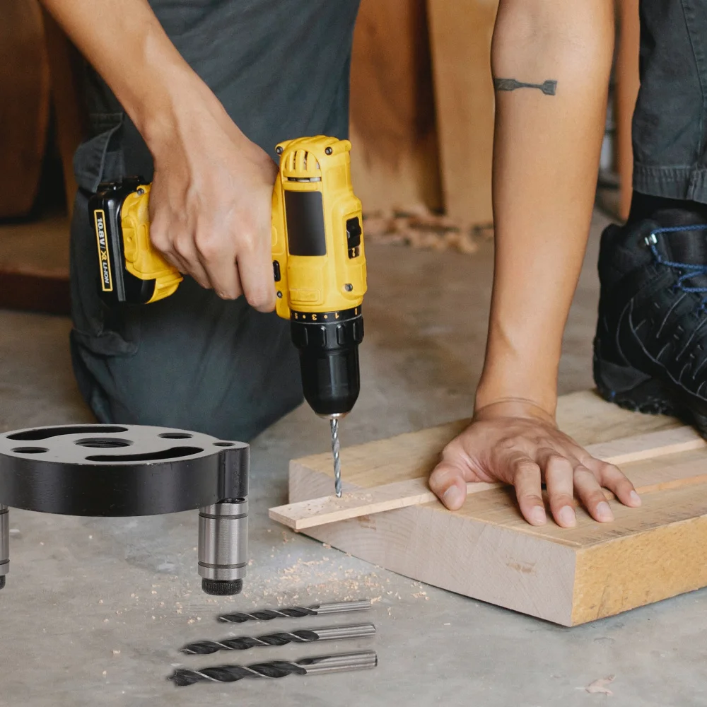 

1 Set 38Pcs 6/8/10mm Pocket Hole Jig Kit Woodworking Hole Jig Set (Black)