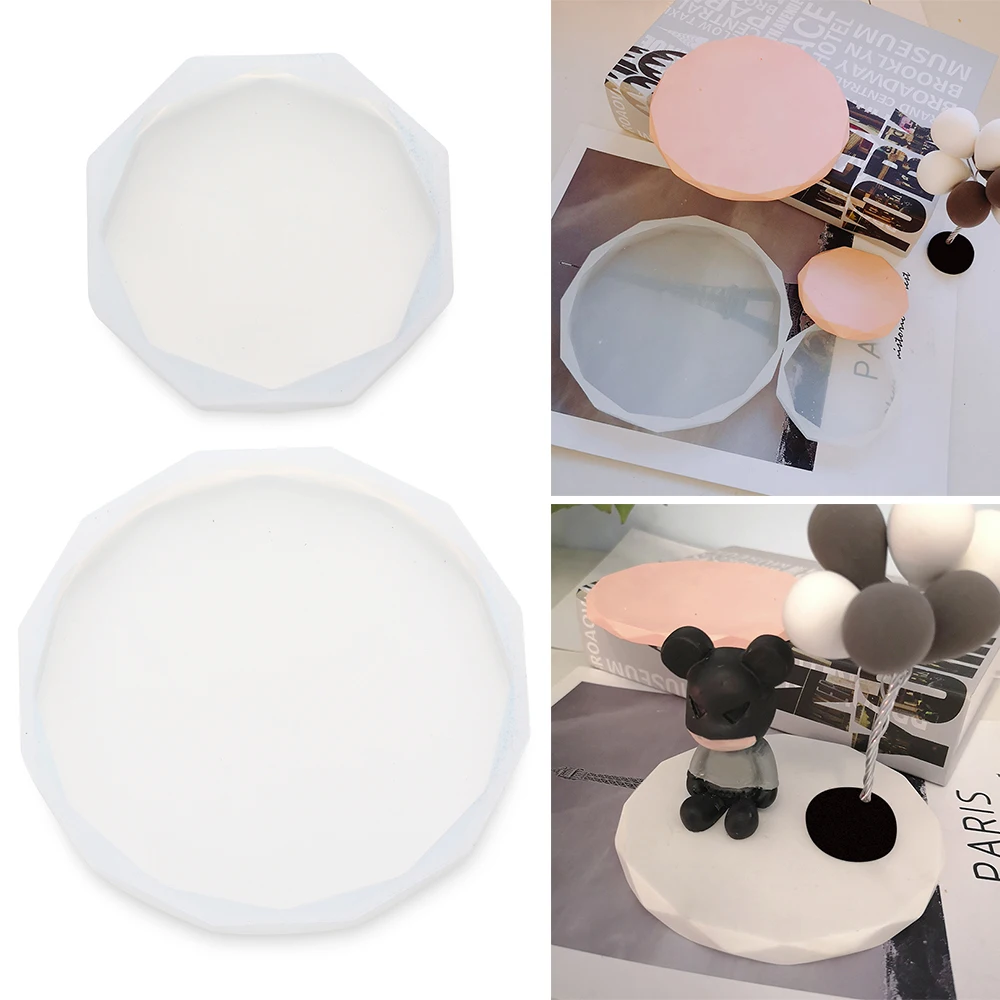 DIY Round Tray Flexible Silicone Mold Polygon UV Epoxy Resin Casting Crafts Coaster Jewelry Making Tools | Украшения и аксессуары