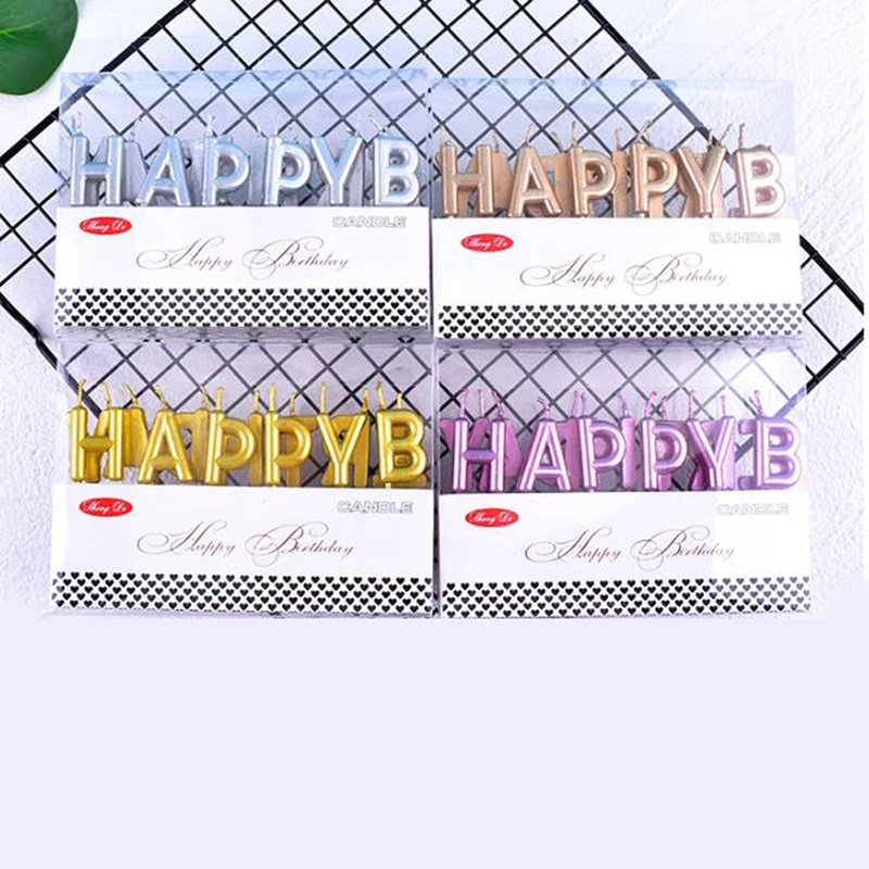 

1pcs Happy Birthday Cake Topper Plastic Letter Candle Cupcake Top Girls Birthday Party Dessert Table Decoration Supplies
