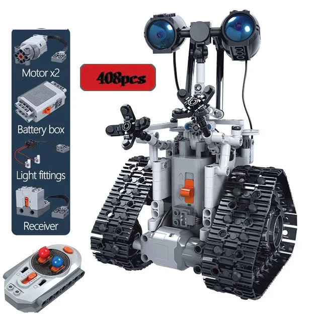 408PCS Creative high-tech RC Robot Kit Electric Building Block City Remote Control Intelligent Bricks Toys For Children | Игрушки и