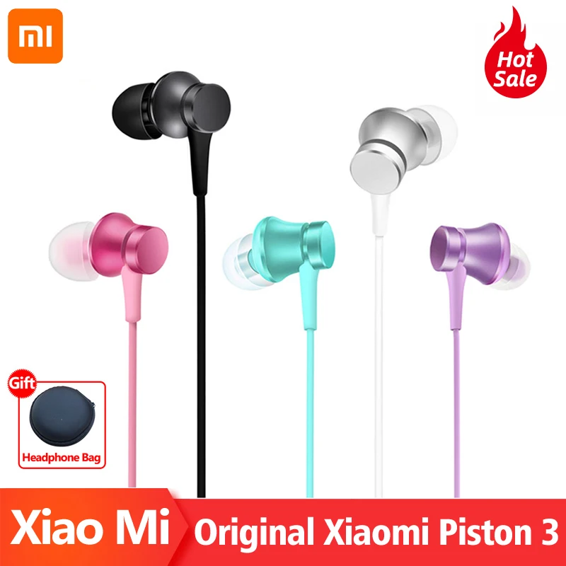 Оригинальные наушники Xiaomi Piston 3 Mi Fresh 5 мм вкладыши для samsung huawei с микрофоном