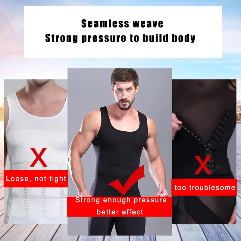Мужской утягивающий жилет для коррекции фигуры живот гинекомастическая