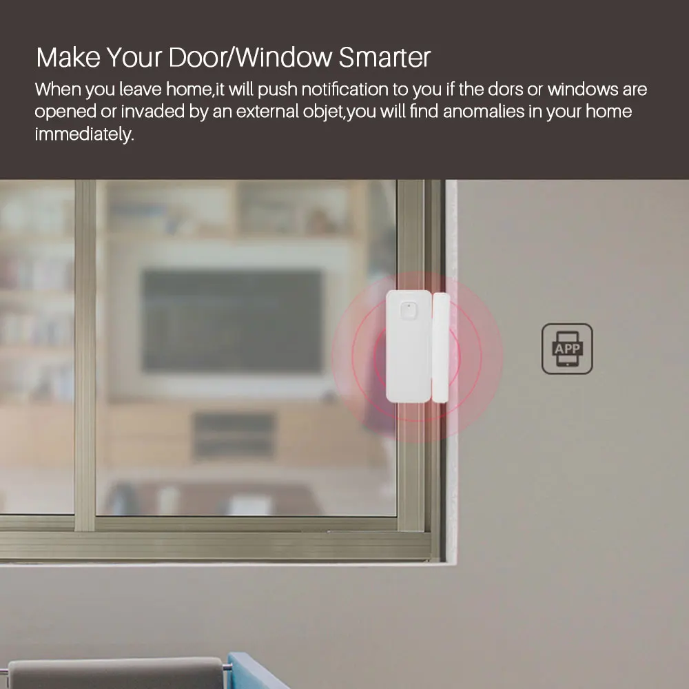 Tuya Smart WI FI двери окна Сенсор Обнаружение открывания/Закрытые детектор