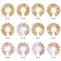 1wheel gold champagne rivet for nail rhinestones alloy hollow star moom leaf conch 5 85 8cm wheel decorations nail accessories