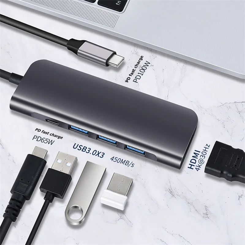 Док станция 5 в 1 USB Type C на 3 0 HDMI совместимый адаптер док для Macbook Pro PD быстрое