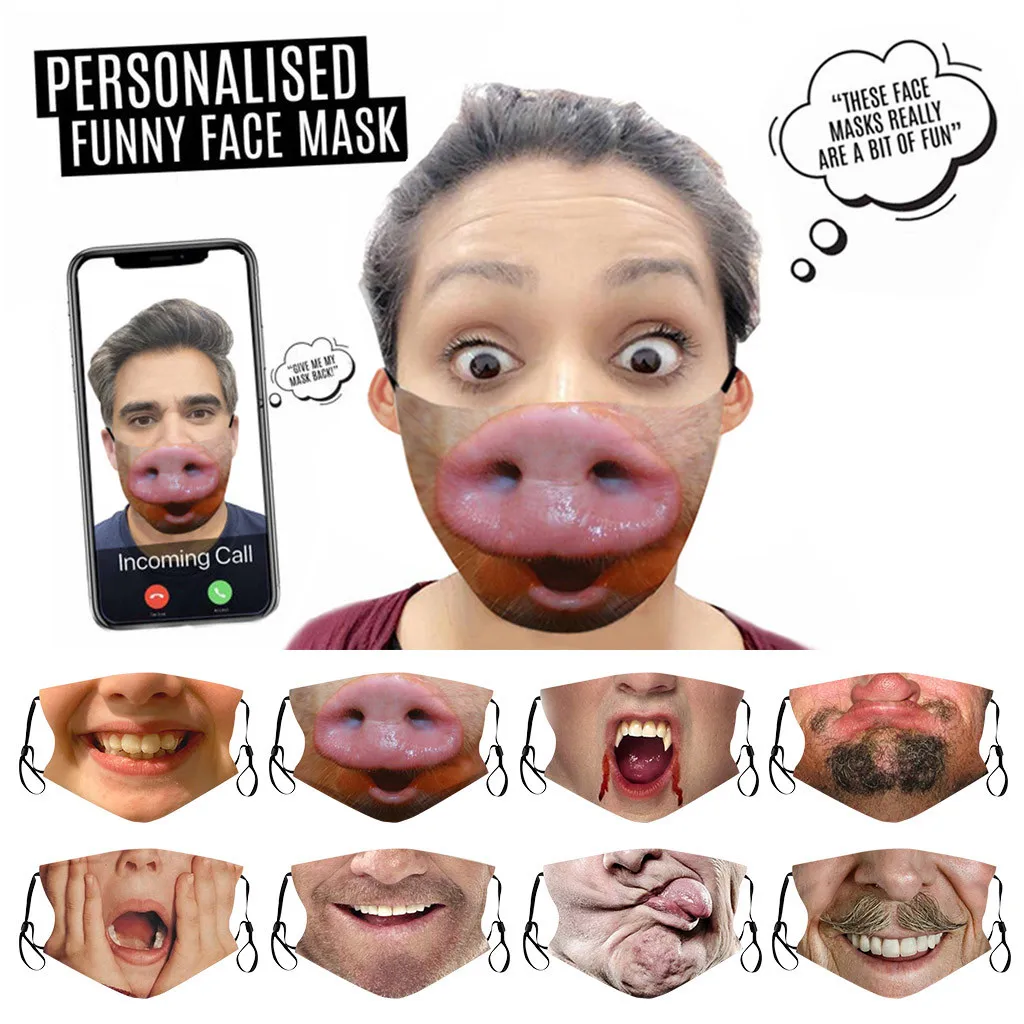 1 шт. унисекс для взрослых уход за кожей лица с смешное лицо уличная дышащая маска