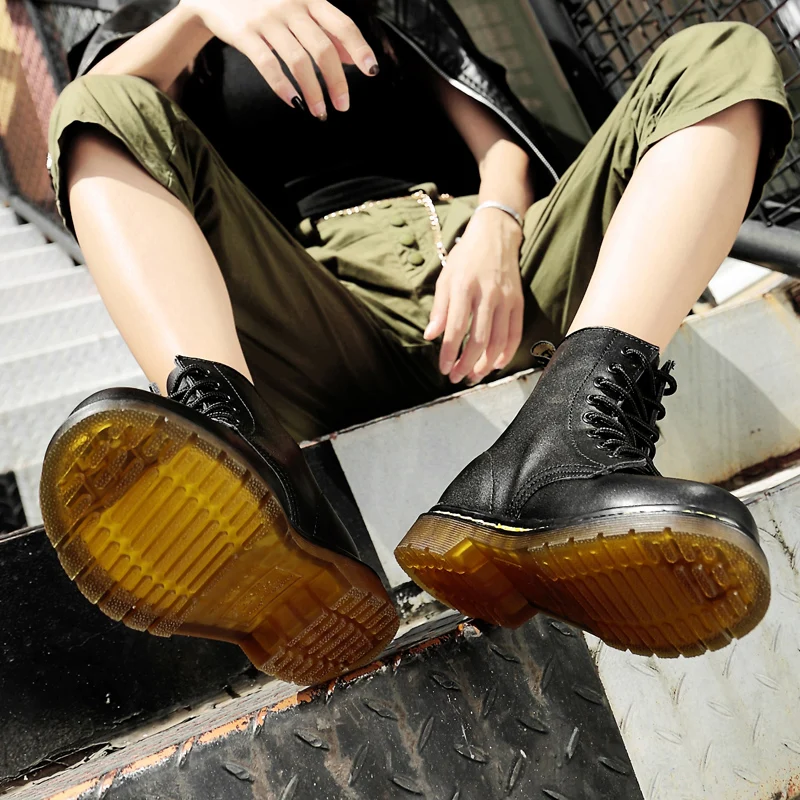 2019 Ботинки женские зимние ботинки из натуральной кожи повседневные весенние