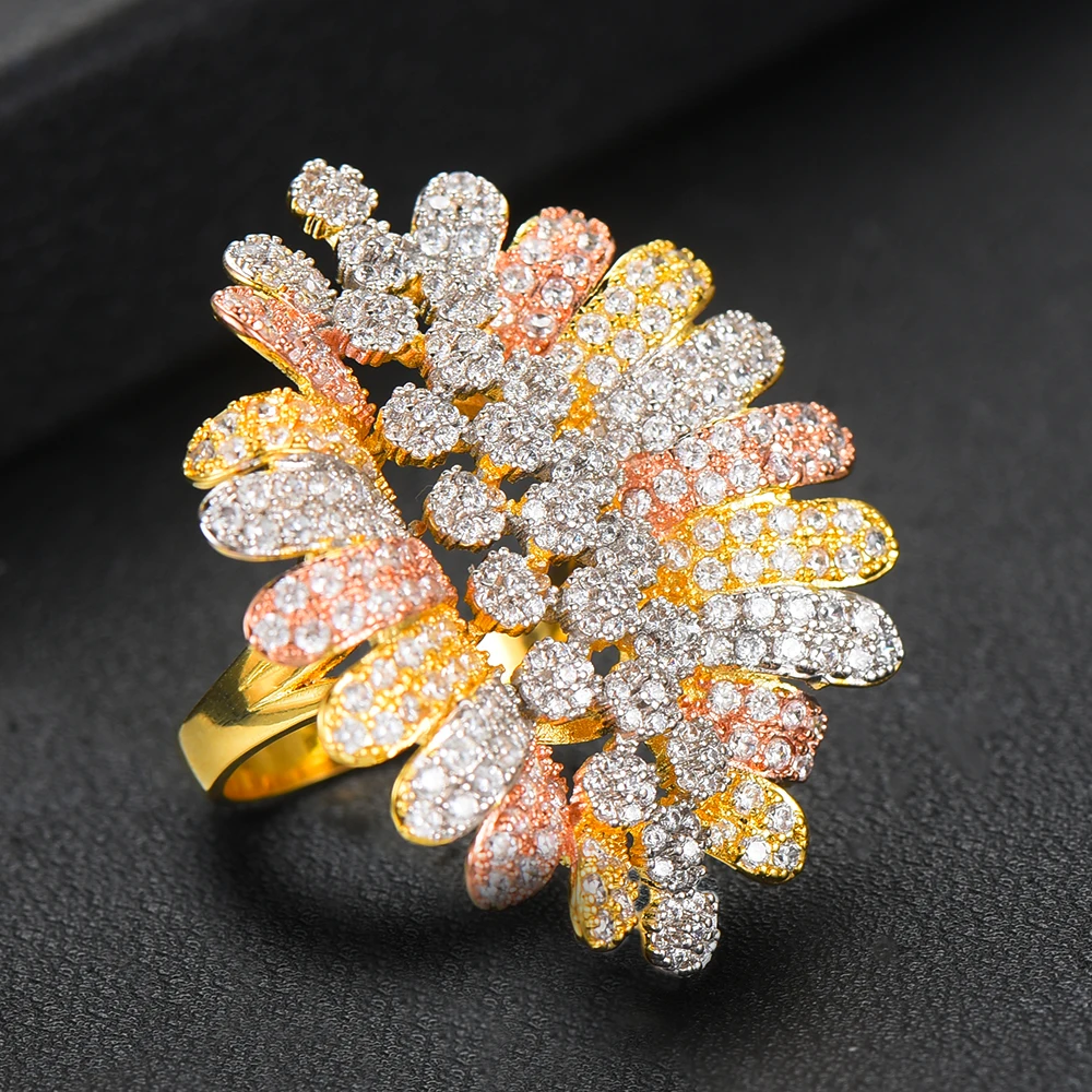 

SISCATHY Exquisite Women Bangle Bracelet/Ring Luxury Wide Crystal Cubic Zirconia Wedding Female Jewelry Sets Accessories 2019