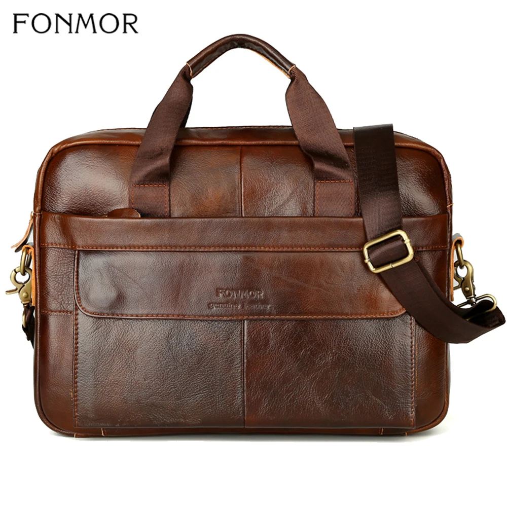 Fonmor мужской портфель сумка для ноутбука через плечо сумки коричневые дорожные из