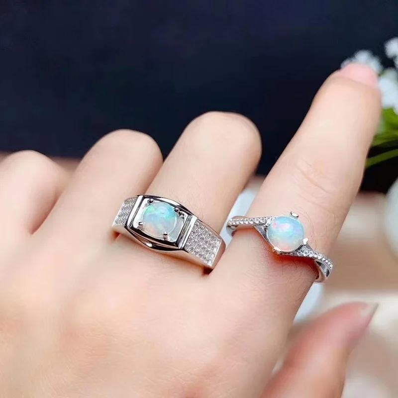 

Кольцо с натуральным опалом толщиной 6 мм, серебро 925 пробы