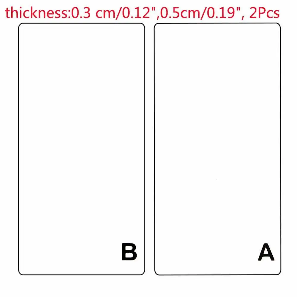 2Pcs 16x8cm 3mm 5mm Штамповочная машина для тиснения скрапбукинга, резак для резки бумаги, штамповочная машина для дома, инструмент для тиснения DIY - Цвет: 2Pcs 16x8cm 3mm 5mm