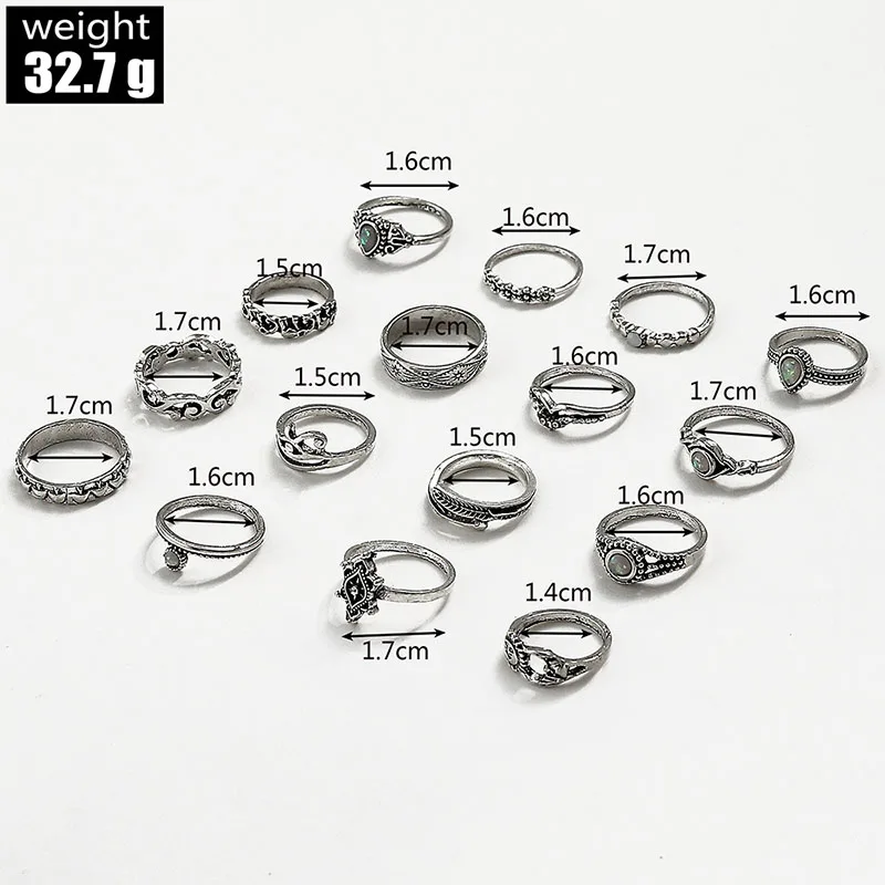 Комплект старинных колец для женщин в стиле Бохо сердце пальца кольцо богемном