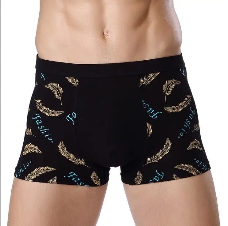 Man underpants Modal underwear men breathable waist printed mid-waist trousers men's bamboo fiber boxers | Мужская одежда