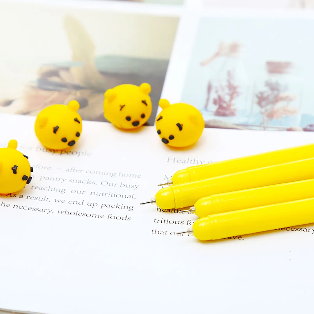 Korean Cute Kawai Bear Gel Pen Blue Kawaii Stationery Store Office Accessory Stationary Back to School Art Supply Thing Item Kit |