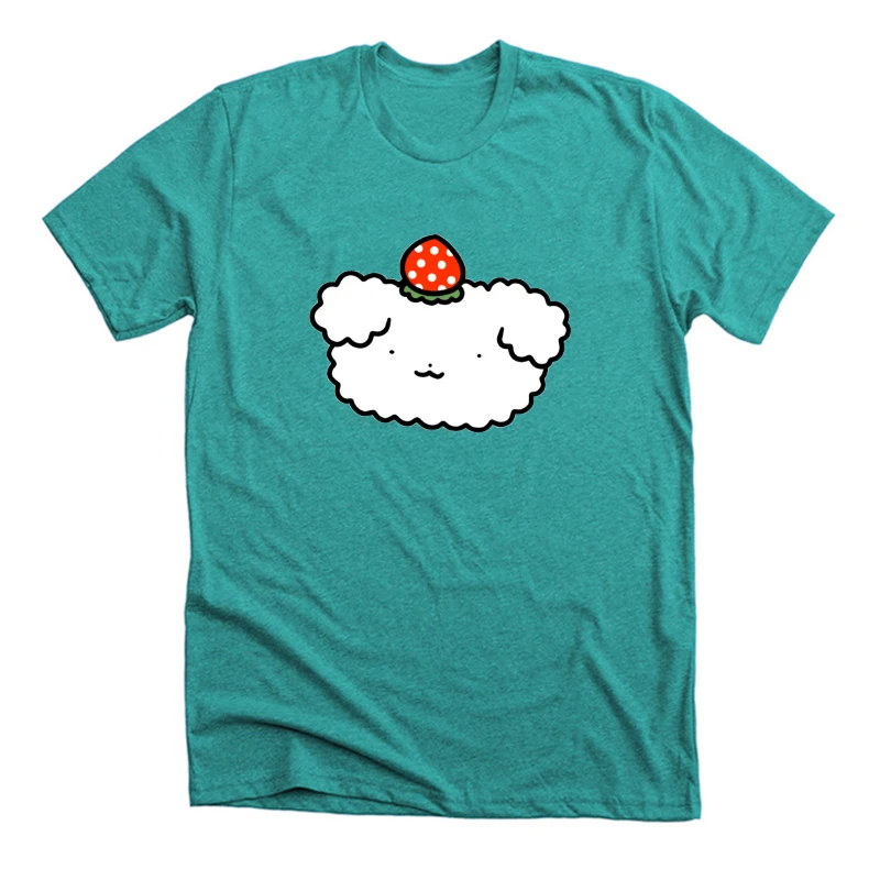 

Harajuku Fashion tees tops Strawberry Fluffy Dog Face T-Shirt dog Printed tshirts for men casual Short Sleeve Camiseta Hombre