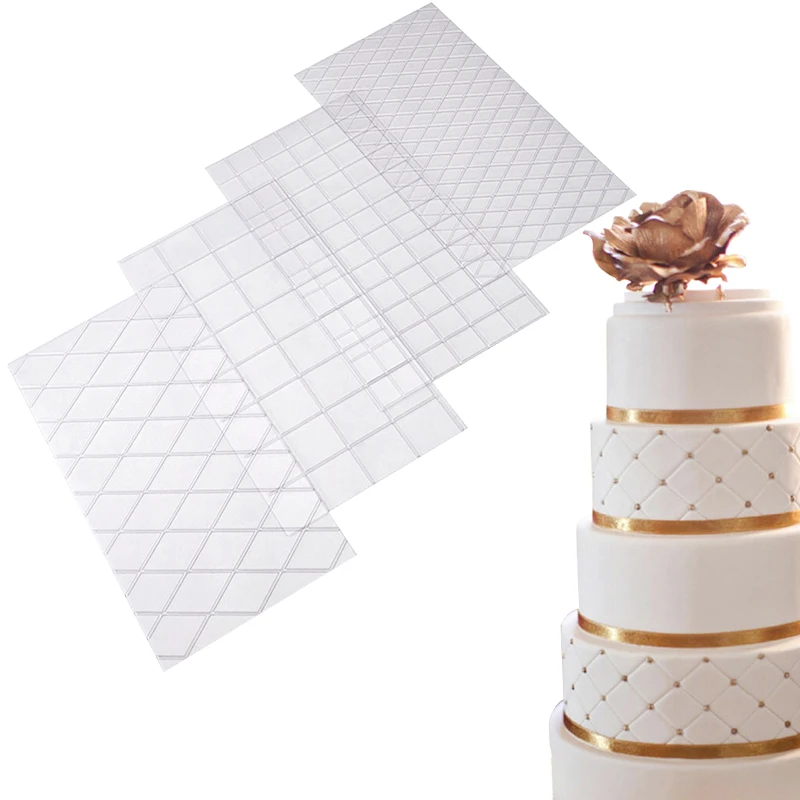 4 шт./компл. сетка прозрачная текстура коврик помадка торт плед тисненая выпечки