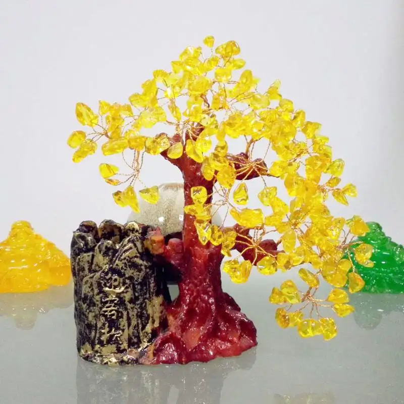 

Citrine ornaments crafts home decorations living room pen holder feng shui tree crystal tree