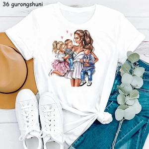 Super Mom Life Print T-Shirt Women Fashion Makeup Mama Tshirt Femme Mothers Day Gift T Shirt Female 