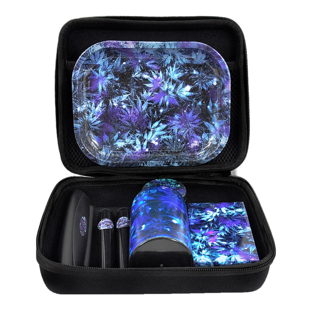 

Tobacco Kit Metal Rolling Tray Plastic Airtight Herb Container Zinc Alloy Smoking Grinder King Size Rolling Machine