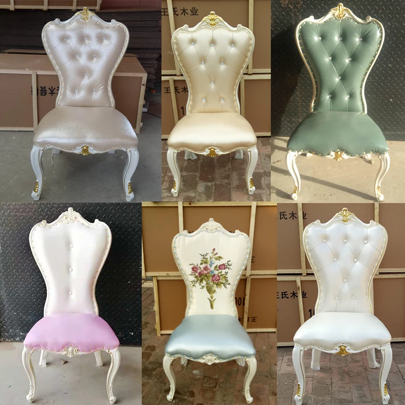 White dining chair backrest soft bag modern simple family light luxury retro black restaurant |
