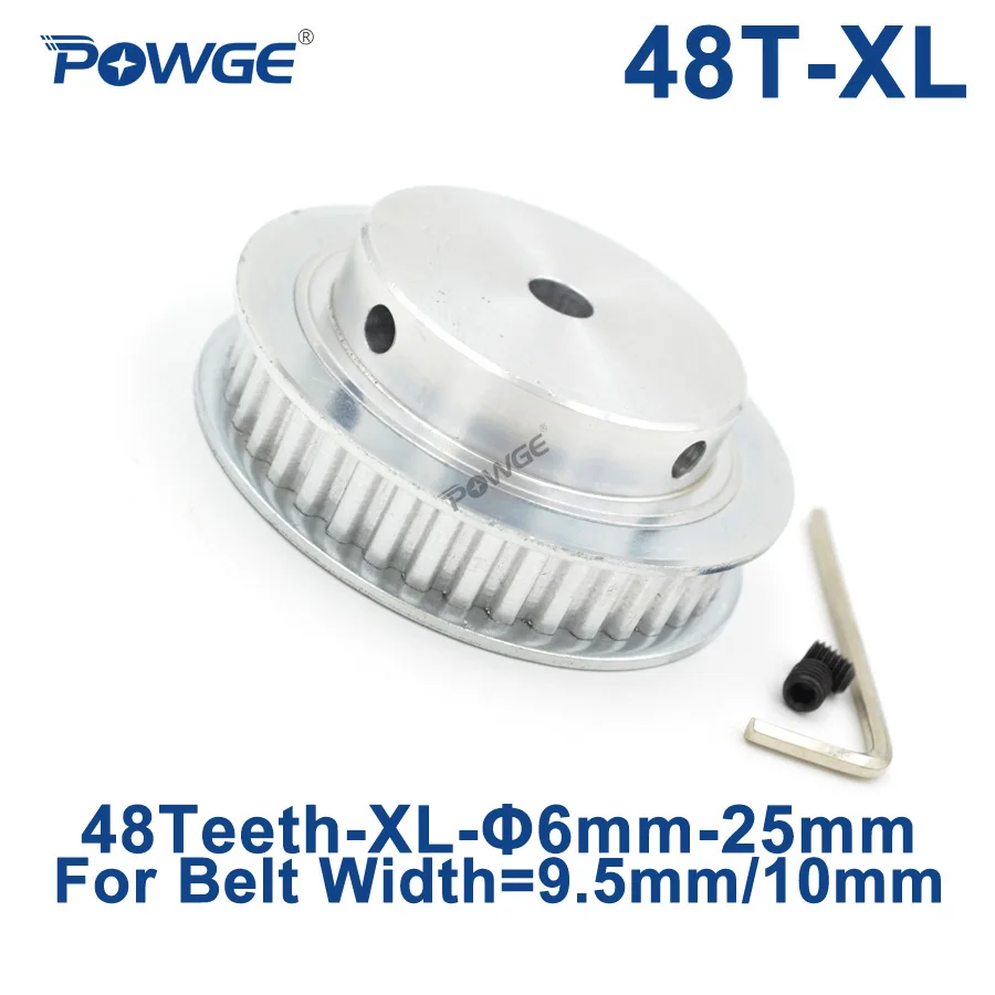 Зубчатый шкив POWGE 48 зубьев XL отверстие 6/8/10/12/14/15/16/18/19/20/25 мм для ширины 10 зеркальная