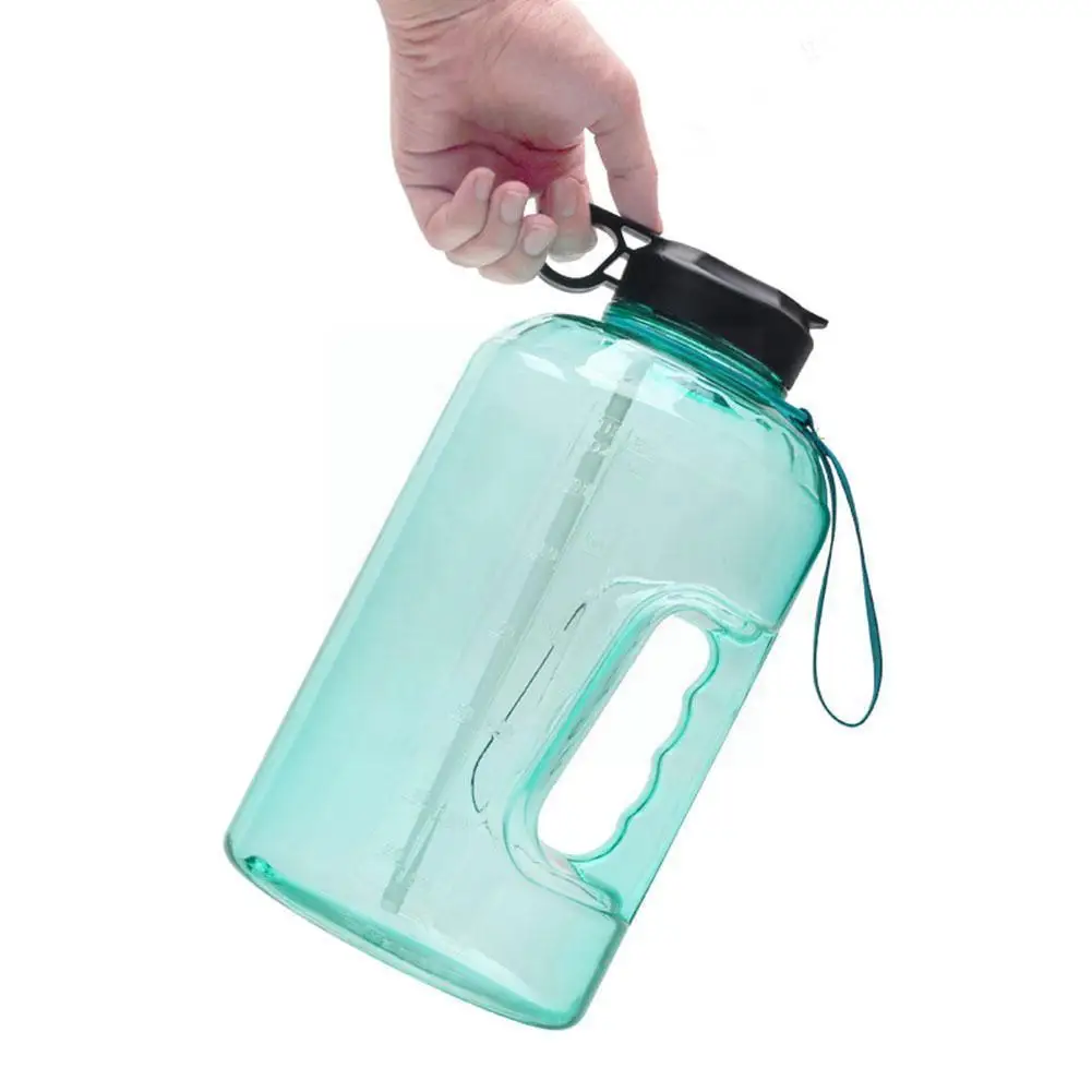

1 Gallon Water Bottle With Straw Marker 3.78l Bpa Jugs Fitness Plastic Capacity Water 1.3l Sport Free Large 2.2l M1s8