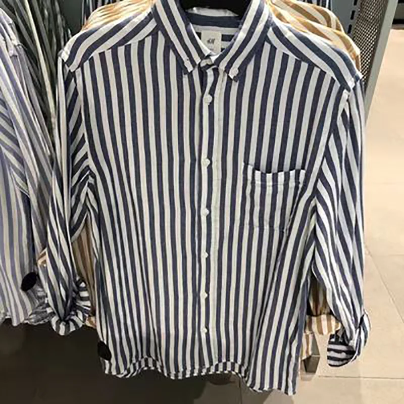 H & M женская рубашка 2019 весна и осень Новая повседневная модная полосатая