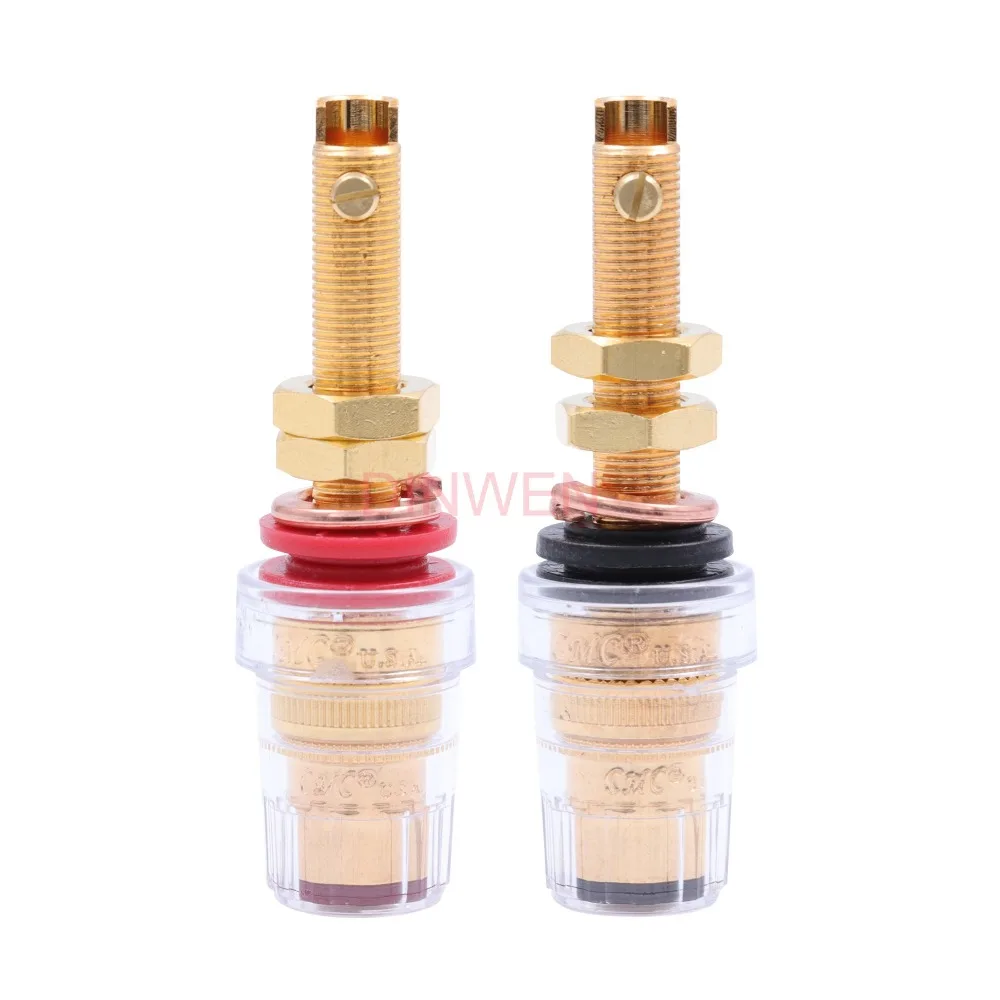 4 шт., позолоченные латунные клеммы для усилителя звука