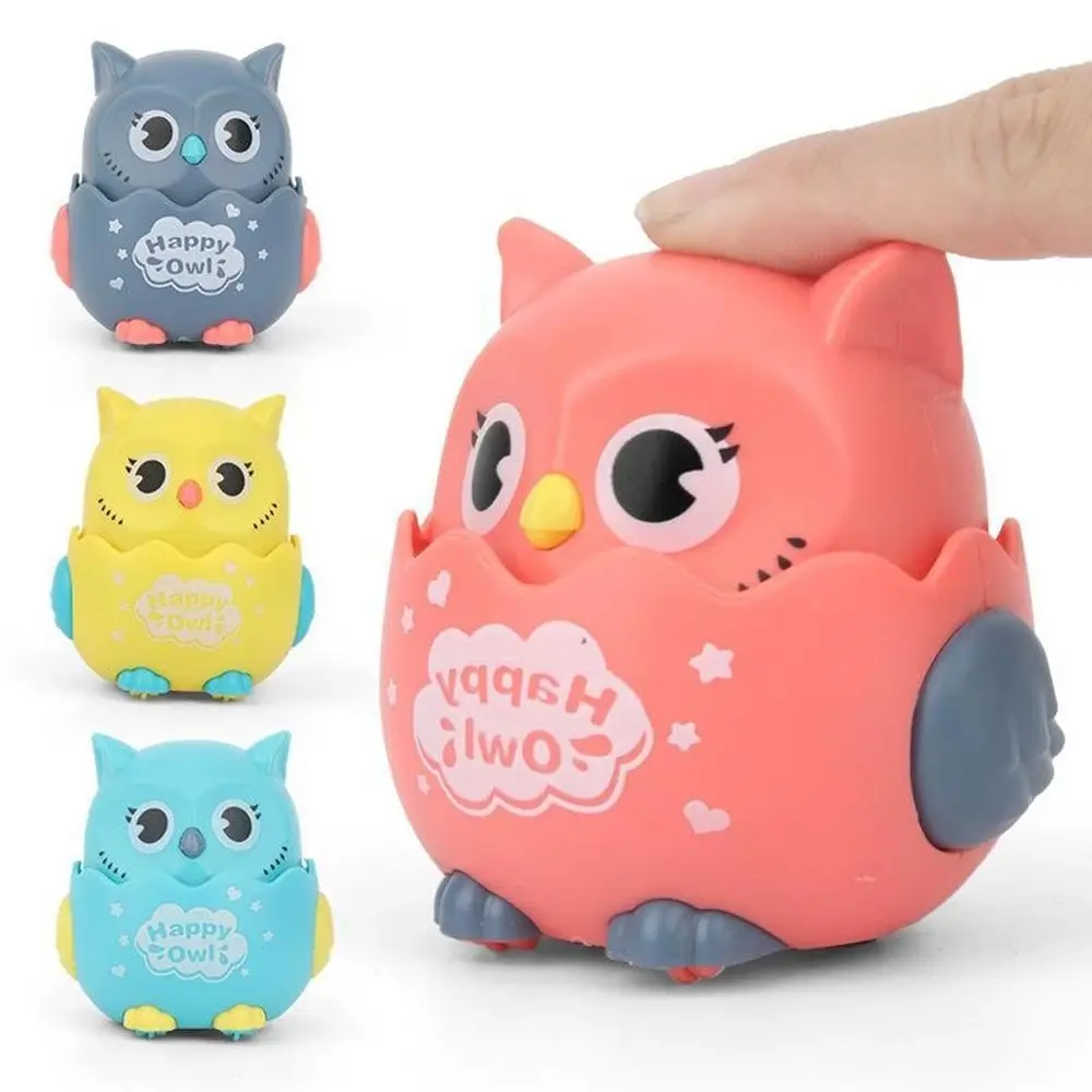 

2021 New Funny Cute Owl Shaped Press Mechanical Sliding Toy Kids Funny Classic Clockwork Wind Up Inertial Car for Children Gifts