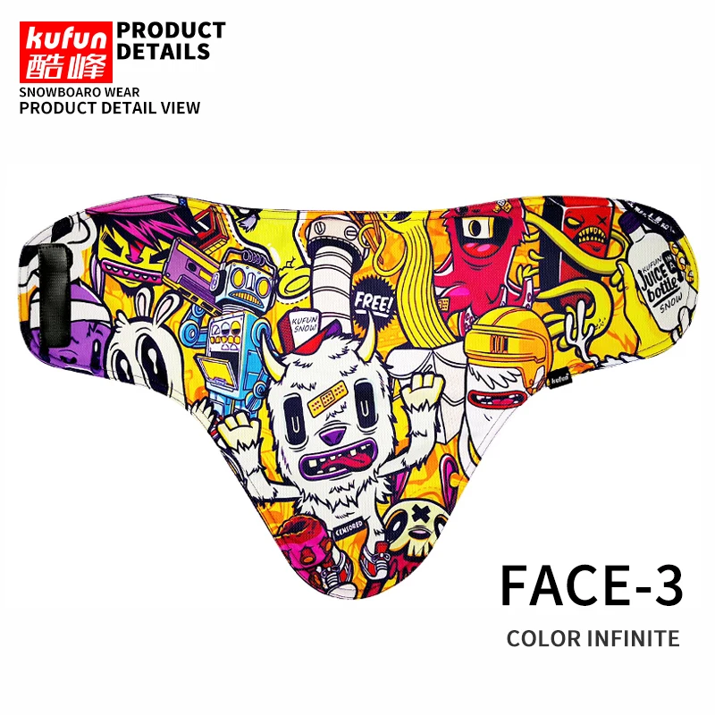 Adult Ski bicycle Face Mask Cycling Winter Warm bike Scarf Protection half Face Mask Snowboard Hood Balaclavas mens kids women - Цвет: Adult  3 cartoon