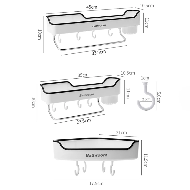 

New Bathroom Shampoo Shower Shelf Holder Kitchen Storage Rack Organizer Wall Mounted Corner Shower Shelf Bathroom Accessories