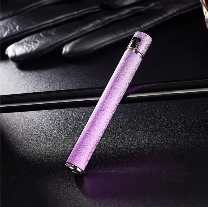 Frosted purple Мини прикуриватель тонкой шлифовки колеса цинковый сплав может быть заполнен с Бутан-безвоздушная - Цвет: Frosted purple