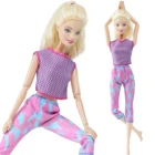 1 шт. фиолетовая спортивная экипировка BJDBUS для йоги жилет и брюки Одежда для куклы Барби для девочек повседневная одежда аксессуары игрушки