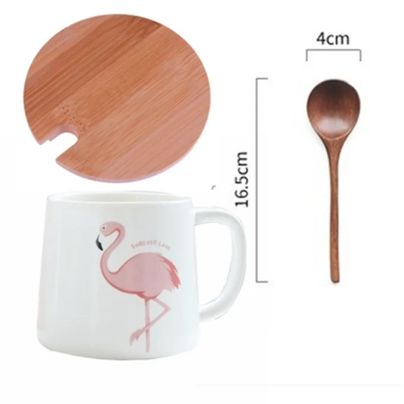 Розовая Керамическая кофейная кружка в скандинавском стиле с фламинго маленькая