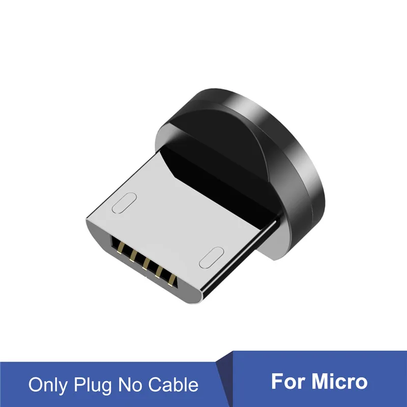 Only Plug for Micro GTWIN Магнитный кабель для быстрой зарядки Micro usb type C зарядное устройство для iPhone 11 XR 7 samsung S9 S10 быстро магнитные телефонные кабели 1 м/2 м/3 м - Цвет: Only Plug for Micro