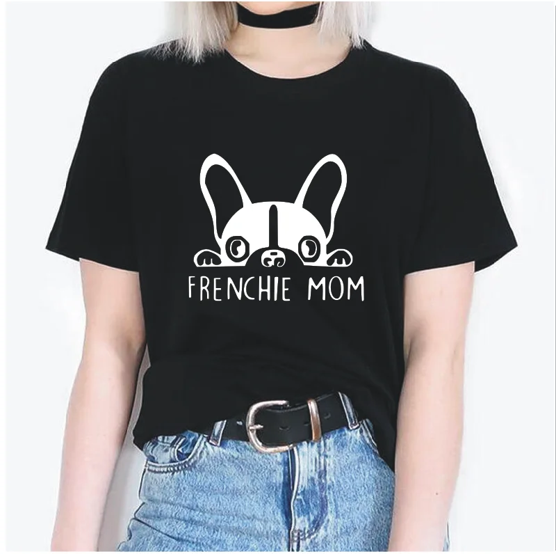 

Футболка с забавным принтом щенка, Летние черные и белые футболки с коротким рукавом, Повседневная футболка в стиле Харадзюку с 0-образным в...