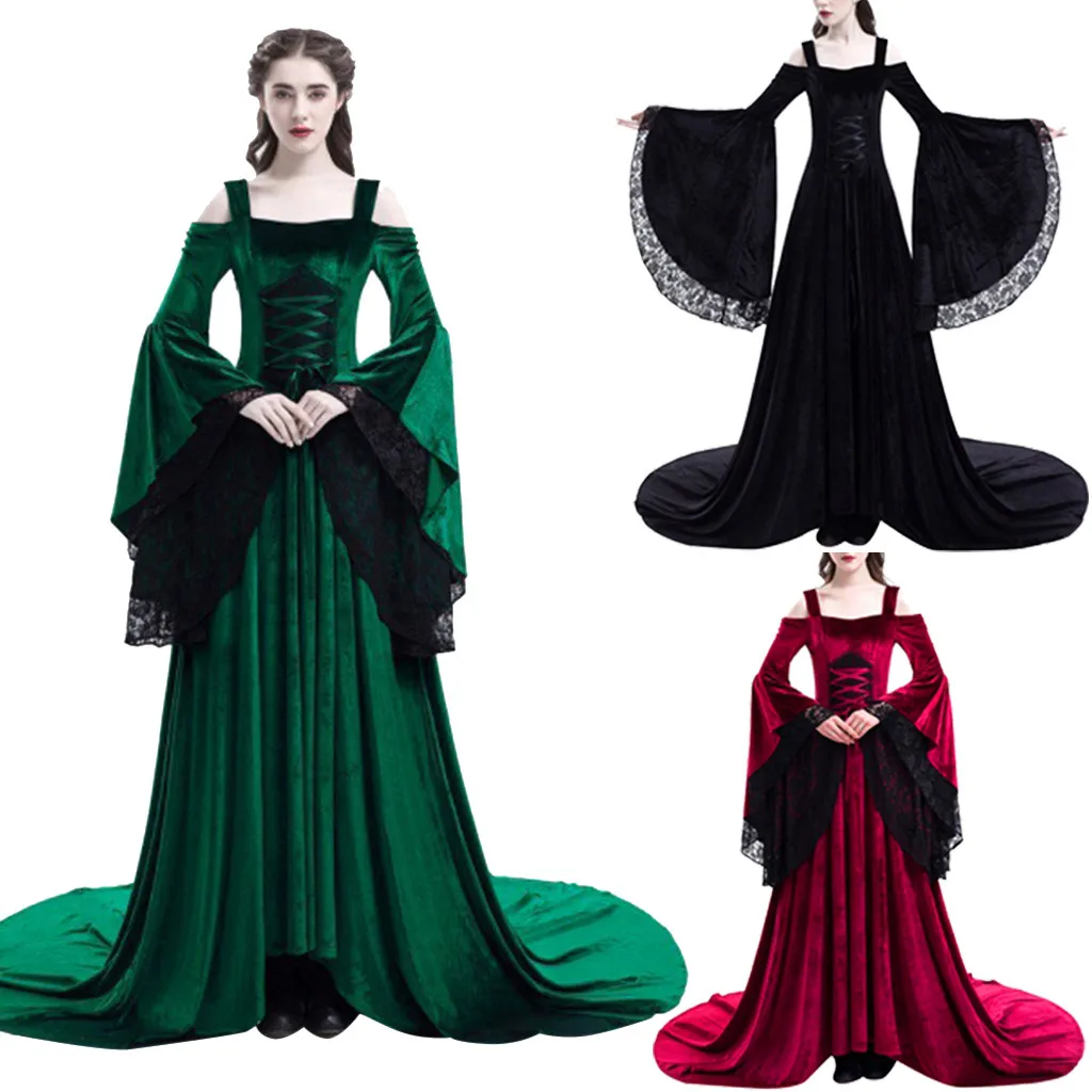 Маскарадное Макси-платье для женщин в стиле ретро средневековые вечерние платья