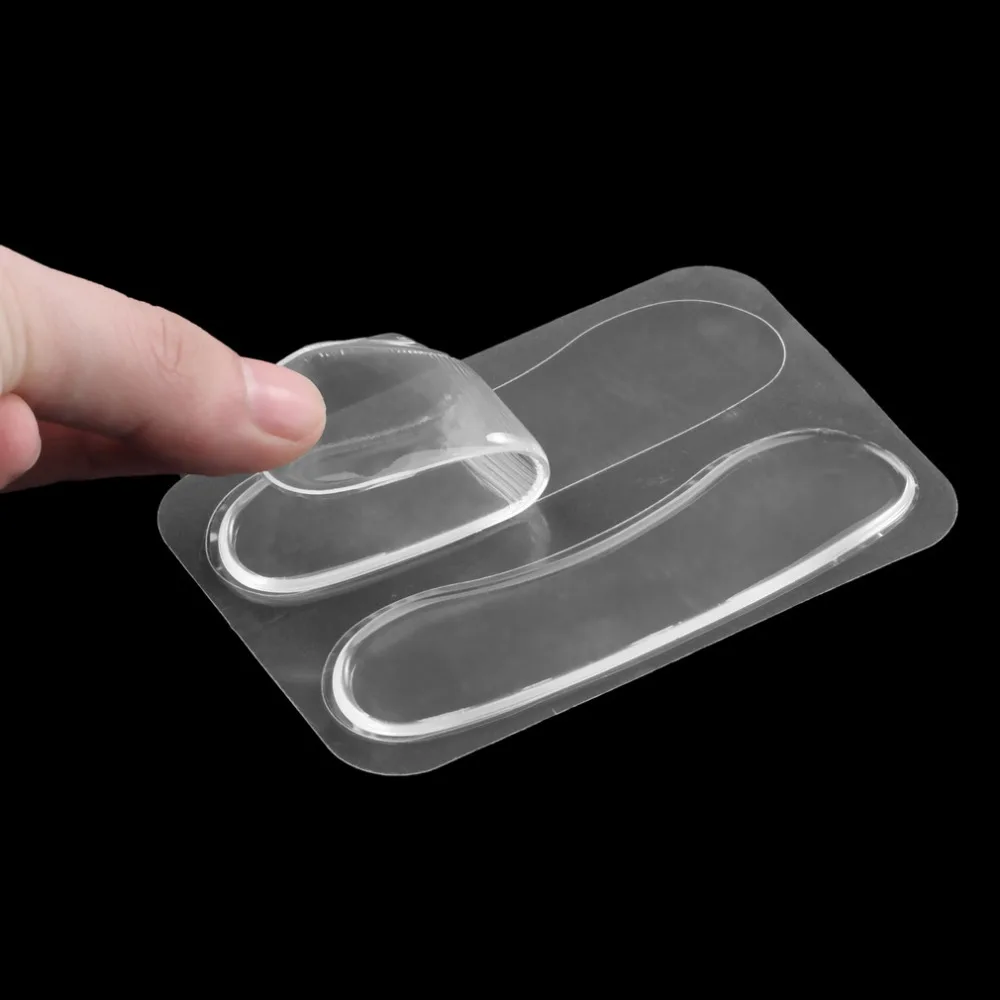 

1 Pair Comfortable Silicone Gel Heel Cushion Protect Foot Care Shoe Insert Pad Insole Anti-pain Brace Support Transparent Pad