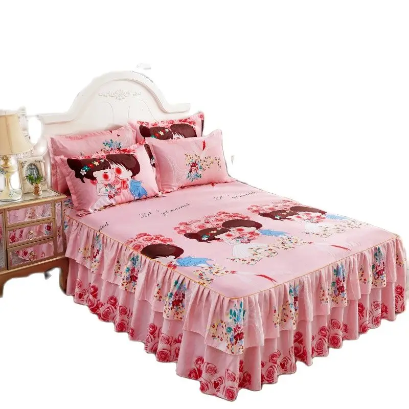 1 шт. постельное белье юбка плюшевая толстая теплая кружевная простыни матрас