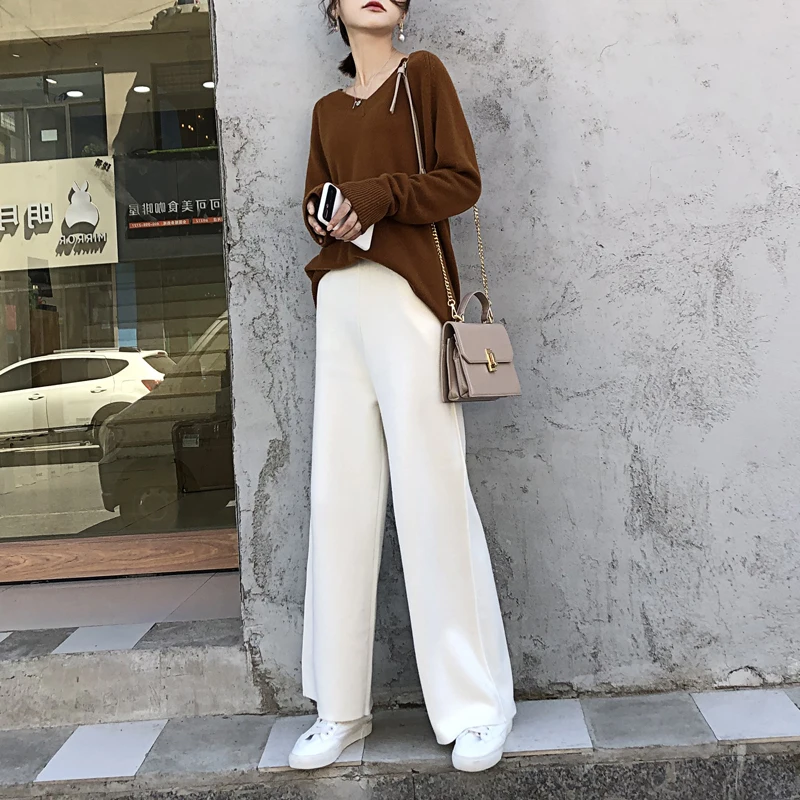 Женские брюки 2019 новые весенние мягкие восковые удобные кашемировые трикотажные