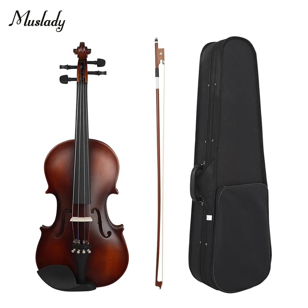 

Muslady AV-590 полный размер 4/4 скрипка голова из липы эбенового дерева гриф с колками для подбородка задняя часть для начинающего ученика